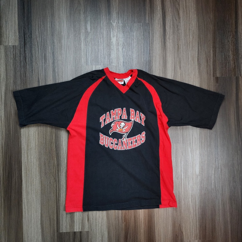 Vintage 90s Tampa Buccaneers NFL The Edge Shirt Red Black Men's Large